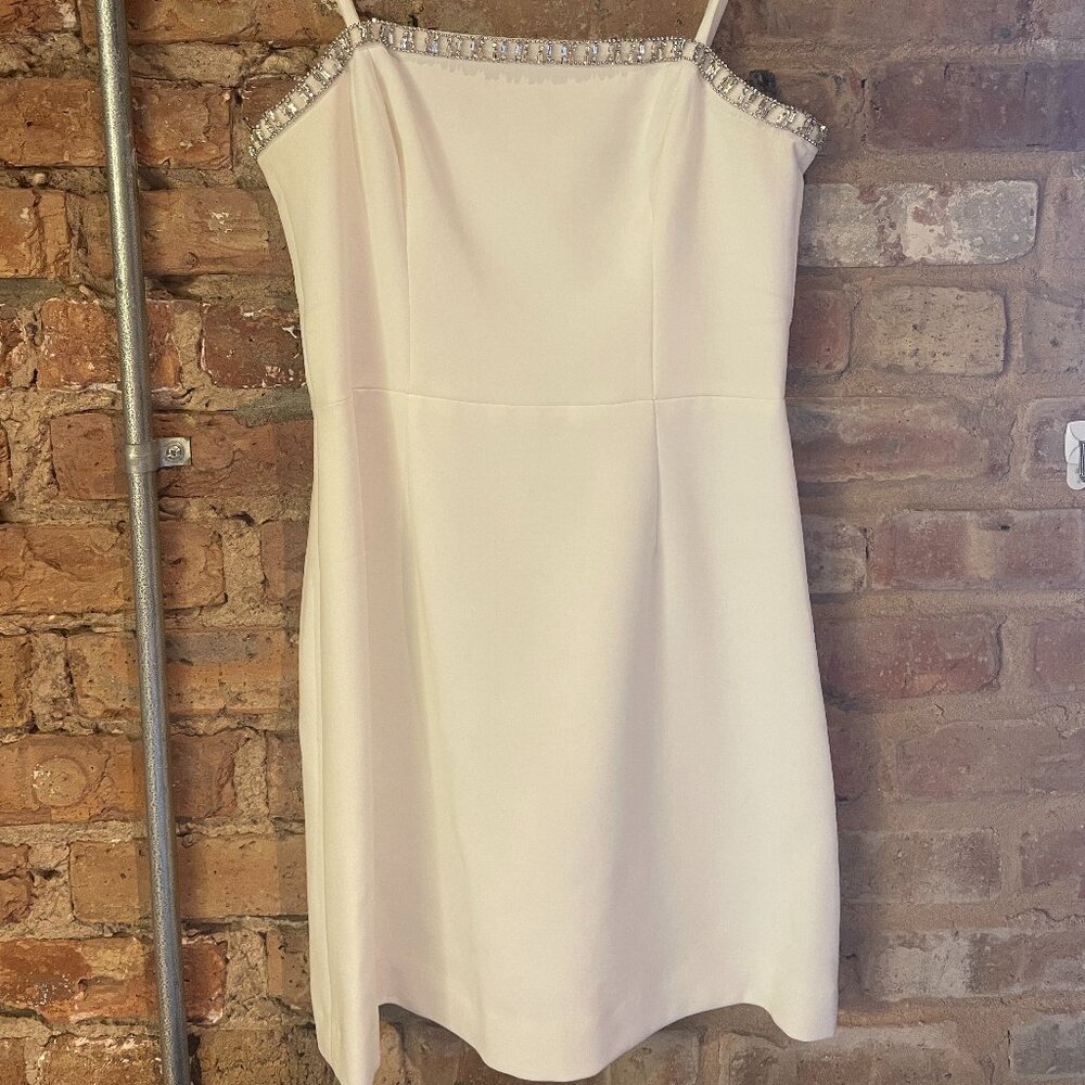 French Connection Embellished Square-Neck Mini Dress Size 4 XS